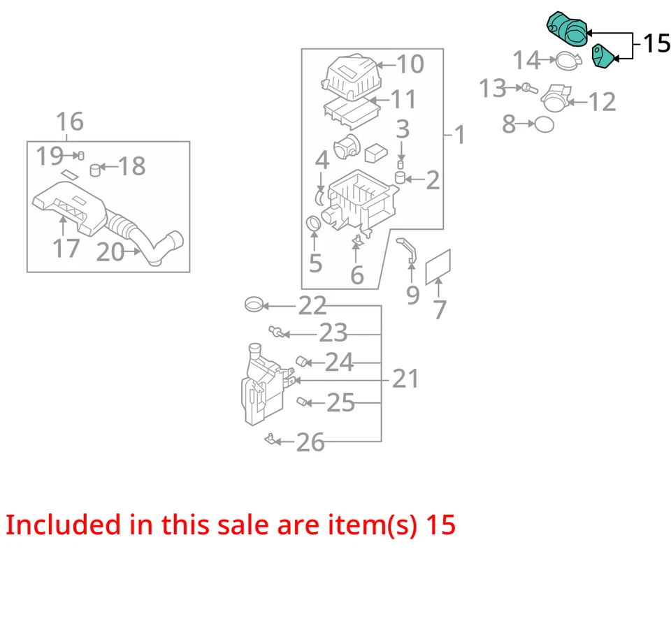 Sensor medidor de flujo de aire de masa Elantra 2012 MAF OEM 126 k millas - LKQ391995869 Foto 4 de 4
