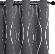 NICETOWN Grey Blackout Curtains 84 inch Length 2 Panels Set for Bedroom/Living R
