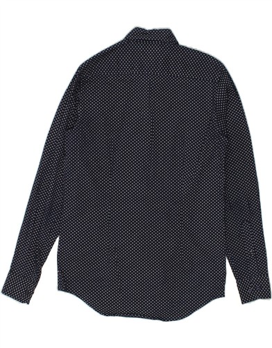 TOMMY HILFIGER Mens Slim Fit Shirt Small Navy Blue Polka Dot Cotton AT13 - Picture 2 of 3