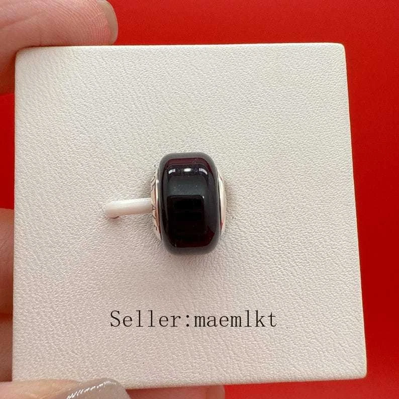 Nuevo Dije Mini Cristal de Murano Negro Plata de Ley 925, Dije de Murano Foto 2 de 3