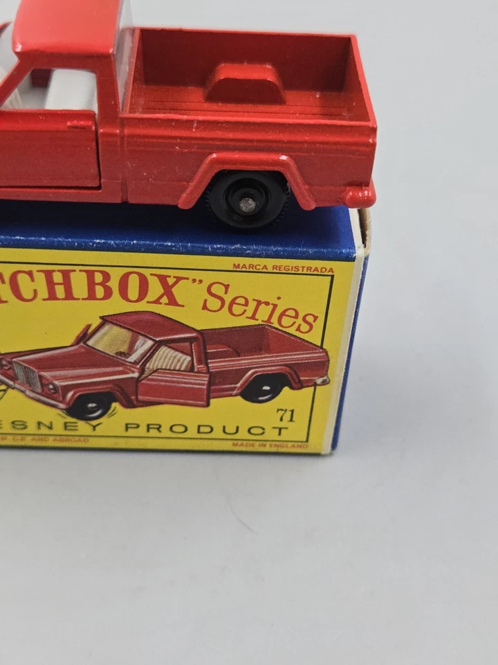 Vintage Matchbox Lesney #71 Jeep Gladiator Red With The Original Box In... - Image 3 of 4