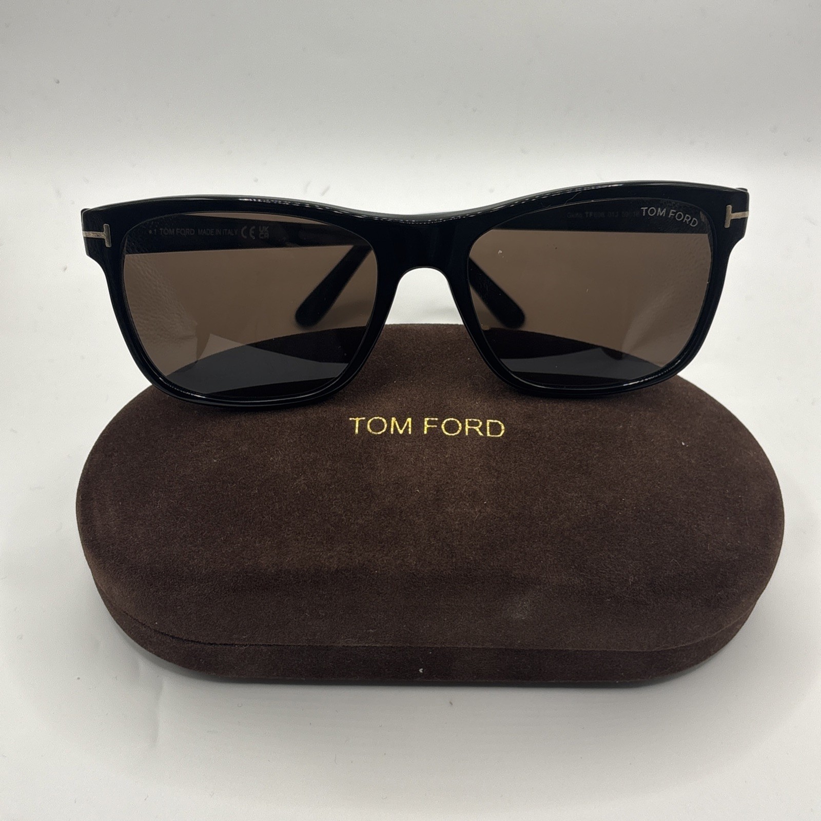 Tom Ford Giulio 59mm FT0698 01J Black/Brown Men's Sunglasses Brand New With Case