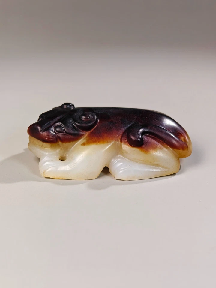 Rare Chinese Hetian Jade Tiger Beast the Han dynasty 206 B.C.-220A.D. - Image 3 of 4