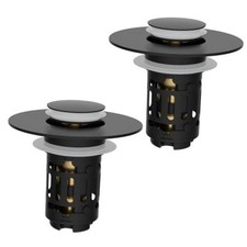Pack 3 in 1 Bathroom Sink Drain Strainer, Universal Pop Up 2 Matte Black