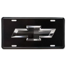 Chevrolet Black Bowtie License Plate - Officially Licensed By Gm