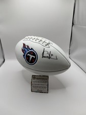 Vince Young Signed Tennessee Titans Logo Franklin White Football -(SCHWARTZ COA)