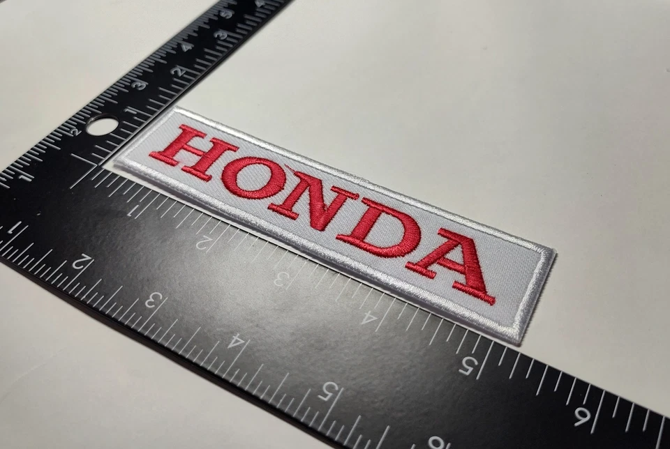 HONDA Racing Championship Patch High Quality Hook Loop Tact Patch Red White New - Image 4 of 4