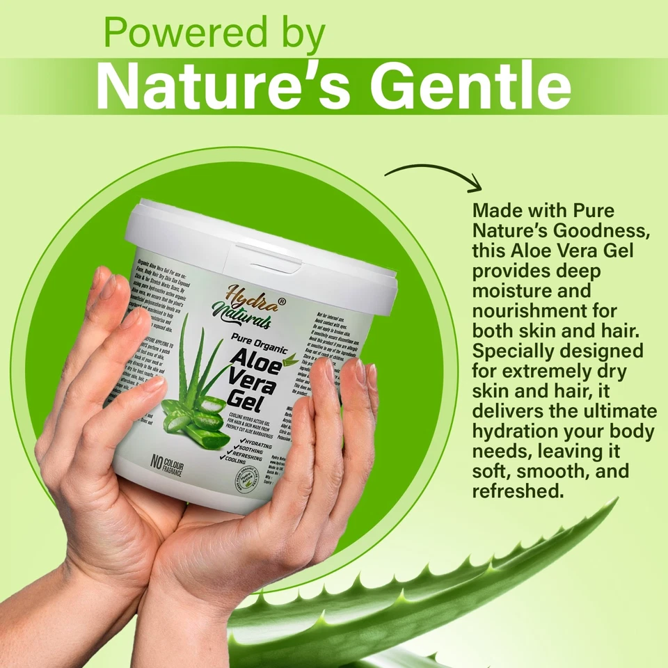 Aloe Vera Gel 100% Pure Natural Organic Multipurpose Soothing Hair & Skin Care - Image 2 of 4