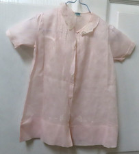 HAND MADE IN PHILLIPINES BABY DRESS WITH EMBROIDERY AND SMOCKING PINK 9 MO