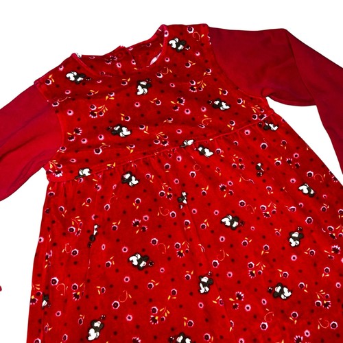 Disney H/M Minnie Mouse Velour Langarm Mickey und Blumen Kleid Gr. 6 - Bild 2 von 5