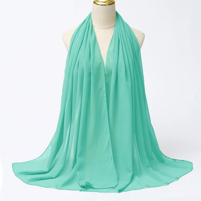 Muslim Chiffon Hijab Scarf Women Long Solid Color Head Wrap for Women Hijabs Sc