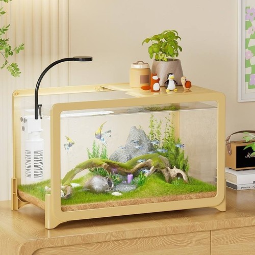 Photo inspiration: Fresh Look at Small Desktop Fish Tank Goldfish Turtle Tank With Eco Friendly