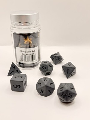 Rock and Roll King of Crits DND Dice Set RPG 7 Piece Fantasy Tabletop Roleplay