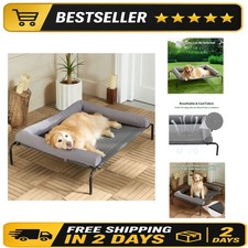 Cooling Elevated Dog Bed for Large Dogs - Waterproof Portable