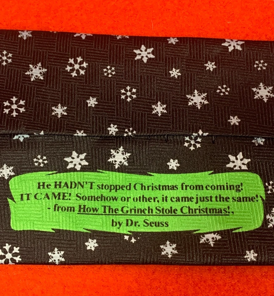 Галстук мужской Dr Seuss The Grinch Stole рождественский галстук подарки рождественский праздник черный - Изображение 4 из 4