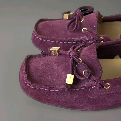 Michael Kors Damen lila Wildleder Schleife Detail Halbschuhe Größe 7