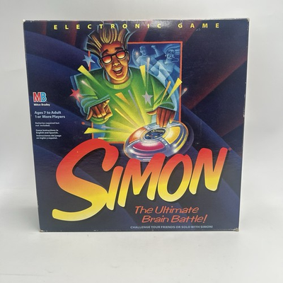 #ad Vintage 1994 Simon Electronic Game Clear Case w Original Box Working READ $48.38