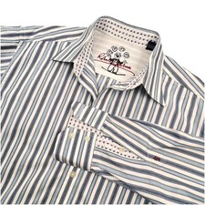 Robert Graham Flip Cuff Button-Up Striped Long Sleeve Shirt Men  s Size Large