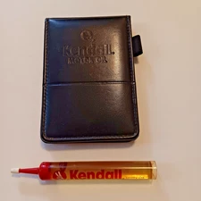 KENDALL MOTOR OIL - VINTAGE LEEDS NOTEPAD & KENDALL  UTILITY  OIL  TUBE UNUSED