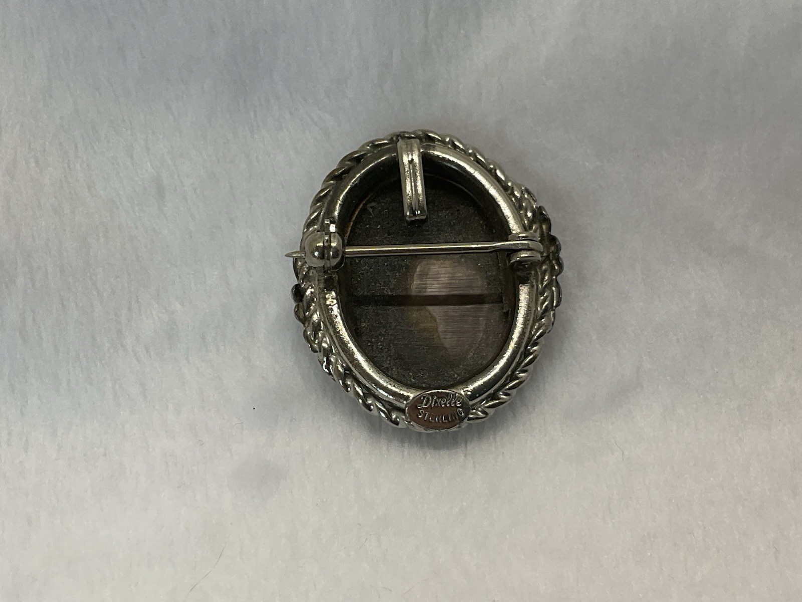 Vintage Drexel Sterling  Carved Abalone Cameo Brooch Pin Or Pendant