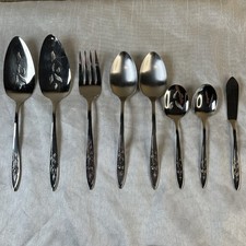 ONEIDA Stainless Community MY ROSE 8Pc. Flatware Serving Set -Pie Fork USA Made