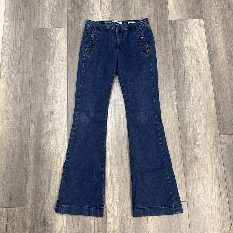 Banana Republic Women’s Jeans Bootcut Flare Medium Wash Size 28 Button Details