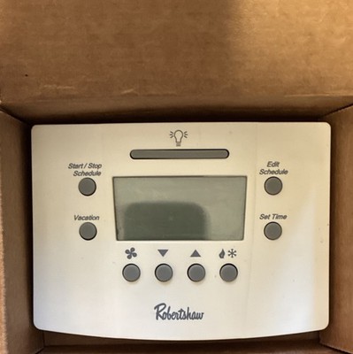 Robertshaw 120-582B Programmable Digital Thermostat, Push Button, Wall-Mounted