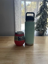 2 YETI Ramblers 26 oz Bottle/Chug Cap - 10oz Wine Tumbler check description