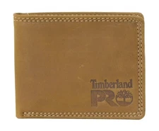 Timberland PRO Men's Slim Leather RFID Bifold Wallet with Back ID Window