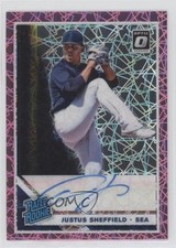 2019 Panini Donruss Optic Pink Velocity Prizm Justus Sheffield Auto RC s3g