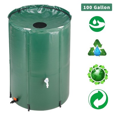 100 Gallon Rain Barrel Water Collector Portable Collapsable Rainwater Collection
