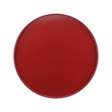 15.2 Inch Wooden Serving Tray Round Decorative Platter, Red