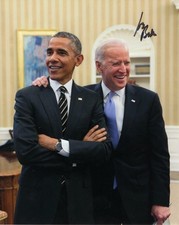 President Joe Biden Signed Autograph 8x10 Photograph w/ Barack Obama - JSA COA