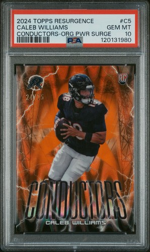 Caleb Williams /25 Rookie Conductors Orange PSA 10 2024 Topps Resurgence RC POP3
