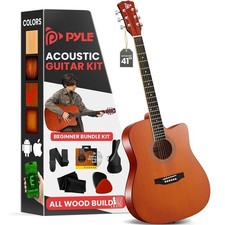 Pyle 41" Full-Size Acoustic Guitar Kit- Cutaway Body Design