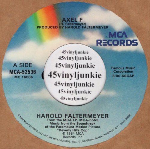 Harold Faltermeyer NM 45 rpm "Axel F" with picture sleeve - Picture 3 of 4