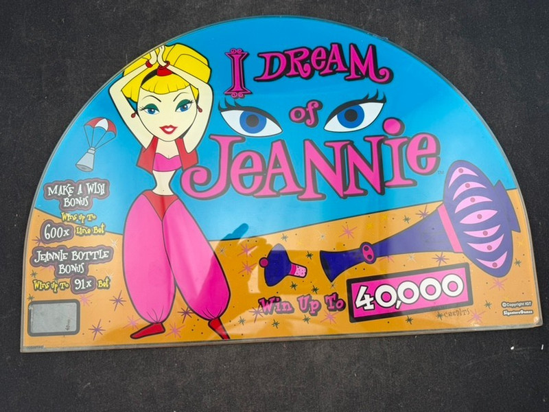 1970S I Dream Of Genie Pinball Machine Back Glass IGT Signature Games