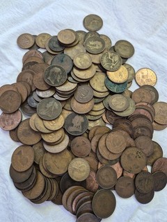 GB Pre Decimal Mixed Copper Coins 1.4kg from Queen Victoria to EIIR Job Lot