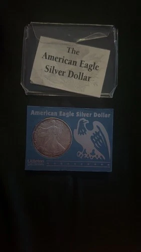 1997 American Silver Eagle Rainbow Toning – Littleton Co Holder UNC