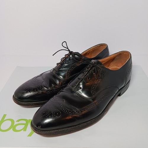 Johnston & Murphy Optima Wingtip Oxford Dress Shoes Mens Sz 10.5 C Black Leather - Picture 2 of 11