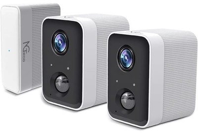 NGTeco C52002A Überwachungskamerasystem 2er Pack Outdoor mit 1 Hub 1080P 2.4G WiFi