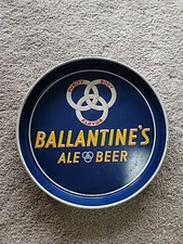 Vintage Ballantine’s Ale & Beer Metal Serving Tray 12” Blue, Good Used Condition