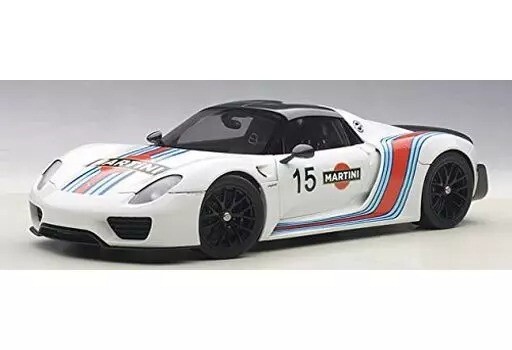 ポルシェ 918スパイダー 1/18 ホワイト マルティーニ White-Martini Porsche 918 Spyder Weissach Package AUTOart