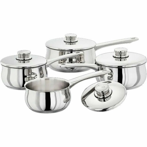 Tramontina Professional 5-Piece Stainless Steel Cookware Set - Induction Compatible Saucepan Set