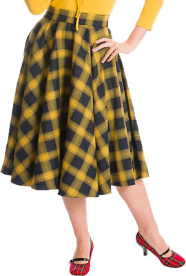 Banned «SWEET CHECK» Vintage KARO Tartan Tellerrock SWING SKIRT Rockabilly