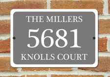 Customized House Number Plaque Aluminum Metal 12" x 8" Home Address Sign