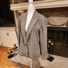 Jones New York Women's Blazer Jacket Button Size 14 Gray Heather