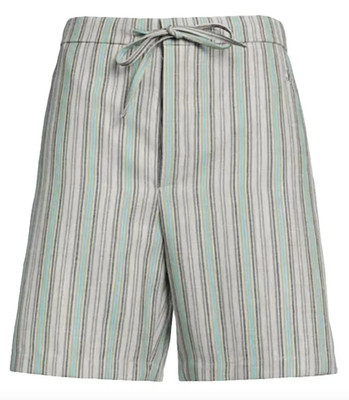 JIL SANDER STRIPED SHORTS IN KHAKI GREY SIZE 44 FR NEW WITH TAGS LARGE - XL