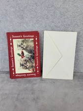 Set of 10 Paper Magic Season’s Greetings Cards Kitten Red Border with Envelopes