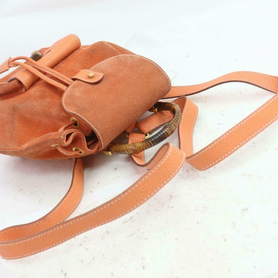 Gucci Orange Suede Bamboo Mini Backpack 855719 | eBay